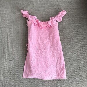 Lilly Pulitzer Pink Ruffled Strap Romper